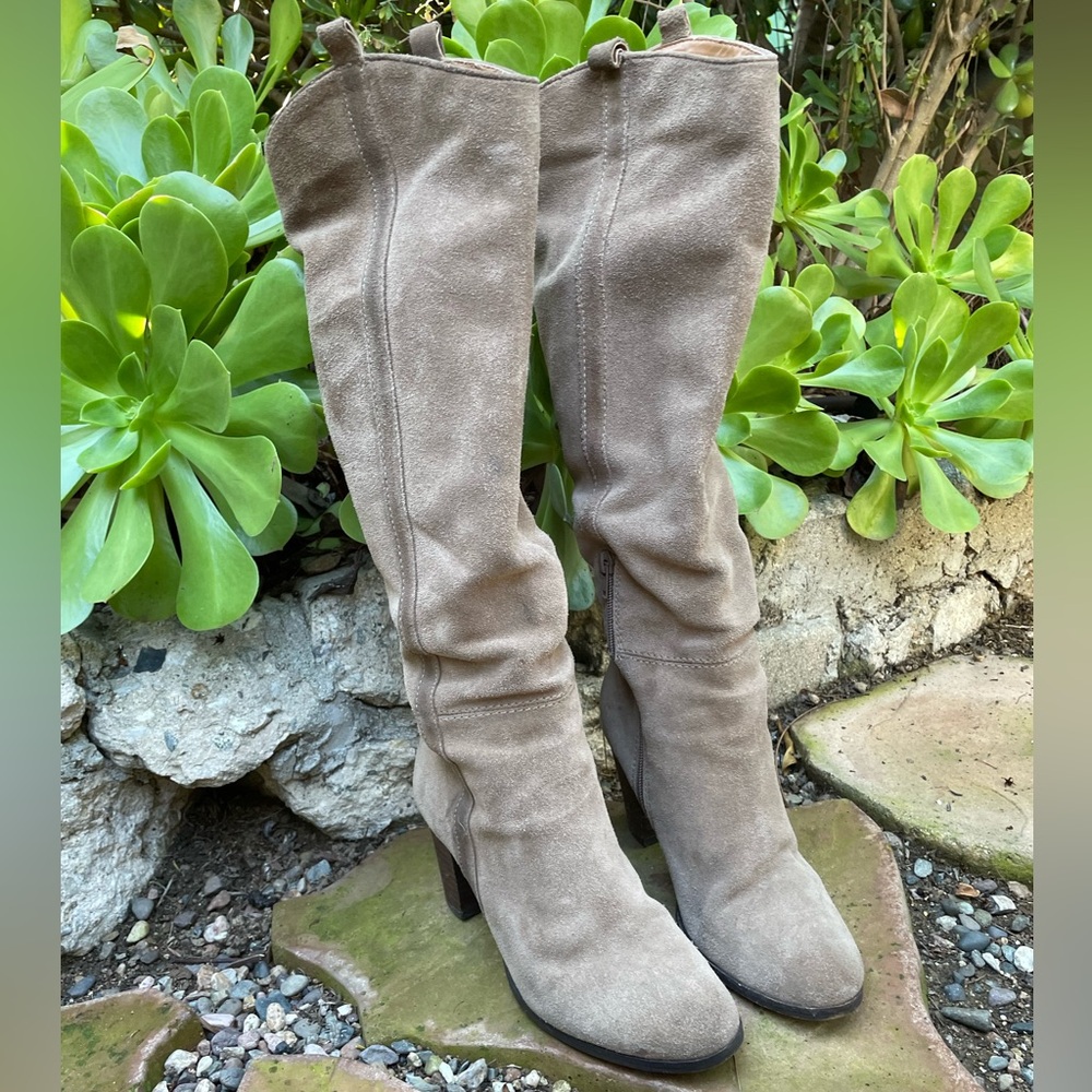 Dolce Vita Taupe Suede Knee Boots
